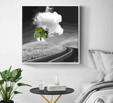 Painting by Numbers Black and White Green Tree